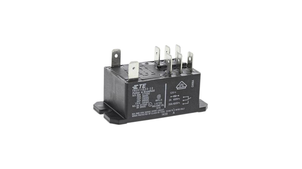 Relais de puissance pour circuits imprimés T92 2CO 40A DC 12V 86Ohm